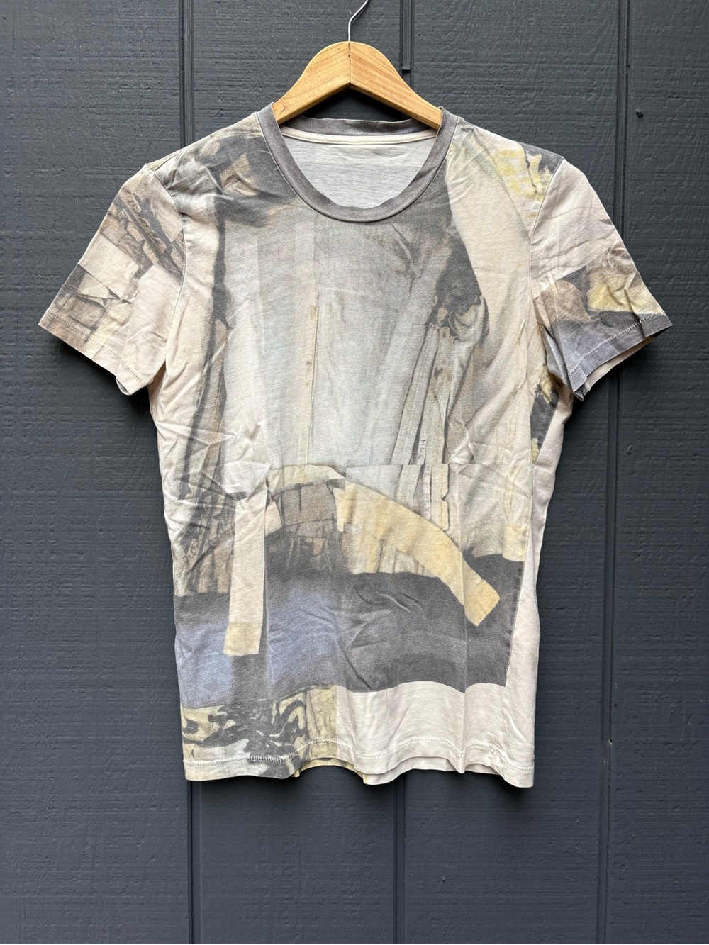 Acne Studios Neutral Graphic Short-Sleeve Crewneck T-Shirt Sz L